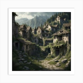 Village In The Mountains 4 Art Print