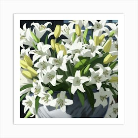 White Lilies 1 Art Print