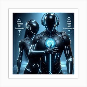 Man And A Woman In Space Art Print
