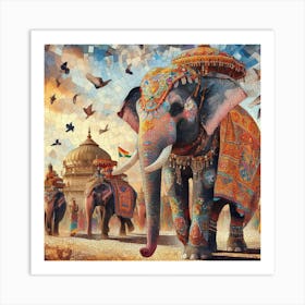 Elephant Festival Art Print