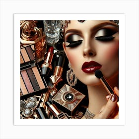 Glamorous Woman With Makeup Art Print