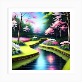 River In A Forest Art Print