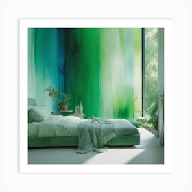 Green Bedroom Art Print