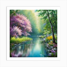 River In The Forest Art Print