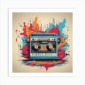 Boombox Canvas Print Art Print