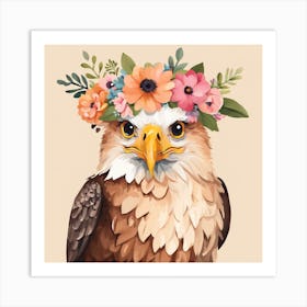 Floral Baby Eagle Nursery Illustration (6) Art Print