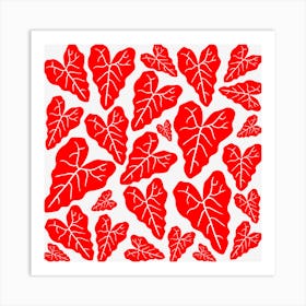 Red Leaves Pattern Art Print