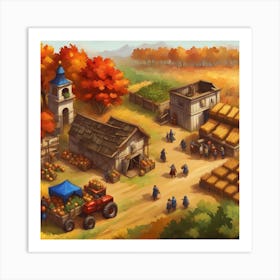 Fall Town Art Print