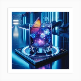 A Luxurious Futuristic Cocktail Named Aether Ambr Art Print