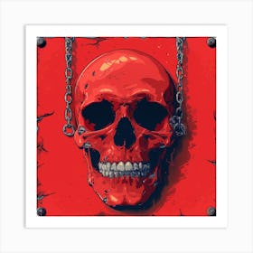 Skull With Chains Art Print