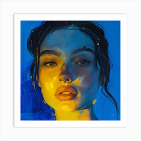 Girl With Blue Eyes 2 Art Print