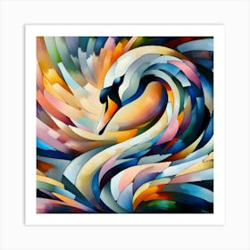 Abstract Swan 3 Art Print