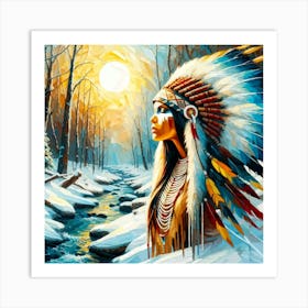 Lovely Native American Indian Woman 3 Art Print