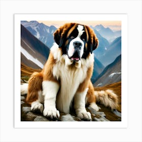 St Bernard Dog 57 Art Print