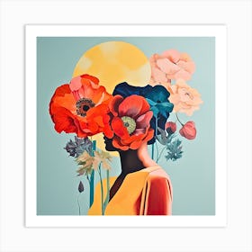 floral woman 2 Art Print