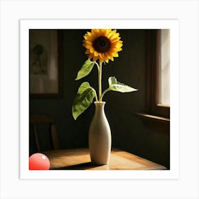 Sunflower In A Vase Art Print