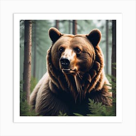 Brown Bear In The Forest 13 Art Print