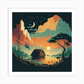 A simple and vibrant little land 8 Art Print