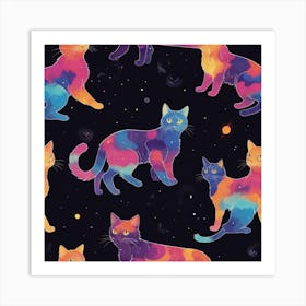 Galaxy Cats Art Print