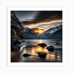 Sunrise Over Lake Tekapo Art Print