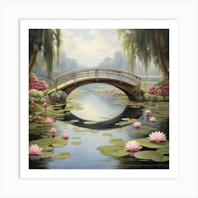 Water Lily Bridge 1 Art Print 3 Art Print