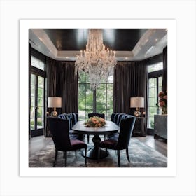 700564 Elegant Dining Room With Crystal Chandelier, Dark Xl 1024 V1 0 Art Print