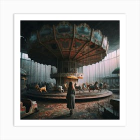 Abandoned Carousel Art Print