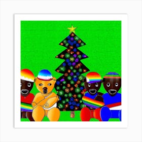 Gay Christmas Teddy Bears 001 1 Art Print