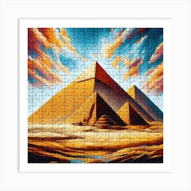 Abstract Puzzle Art Pyramids Egypt Art Print