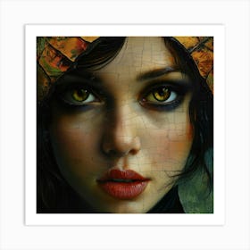 Girl With Yellow Eyes Art Print