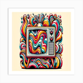 Retro TV Art Print