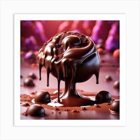 Chocolate Dripping Art Print