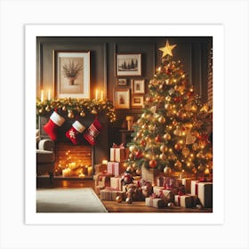 Christmas Tree In The Living Room 1 Art Print