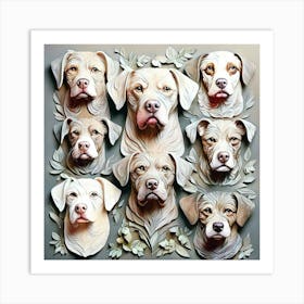 Origami Dogs wall Art Print