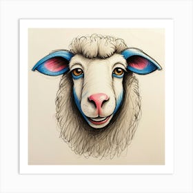 Sheep Head Art Print