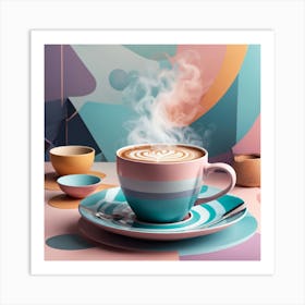 Coffee And Saucers art print Art Print