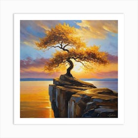 Tree On The Cliff Art Print