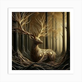 Deer In The Forest 6 Art Print