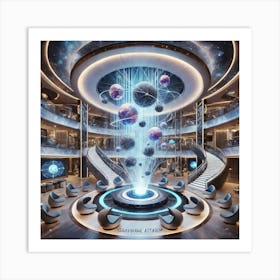 A Grand Futuristic Atrium Called Gravwave Atrium O Art Print