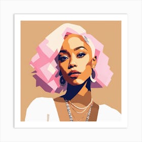 Girl With Pink Hair 1 Art Print