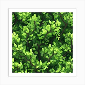 A Seamless Leaf Bushes Texture Art Print