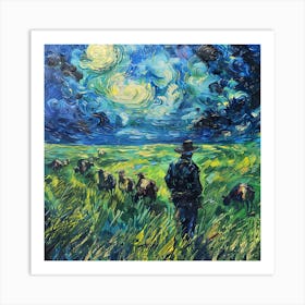 Van Gogh Style. Artesian Shepherds Series Art Print