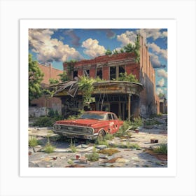 Abandoned Car Art Print