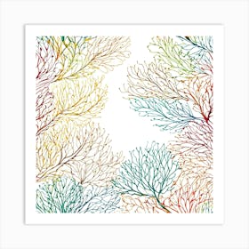 Background With Colorful Branches Art Print