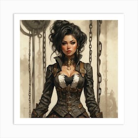 Steampunk Girl Art Print