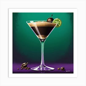 Illustrative Albedo Espresso Martini Green Purple Art 2 Art Print