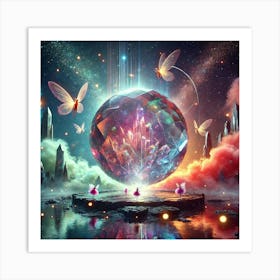 Crystal Ball With Butterflies 1 Art Print