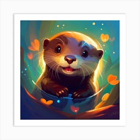 Cute Otter Art Print