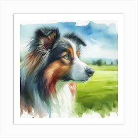 Watercolor Of A Dog Art Print