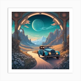 Car On The Road 1 Art Print